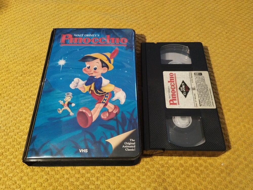 Pinocchio VHS 1985 Disney Black Diamond Early Release Rental Padded Clamshell